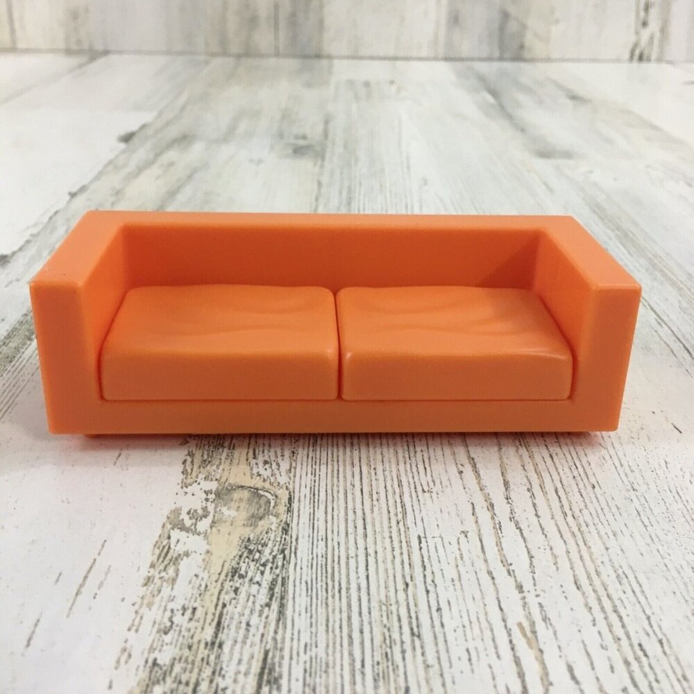 Bluey ORANGE COUCH Sofa with Cushions for Home Playset Living Room Furniture
